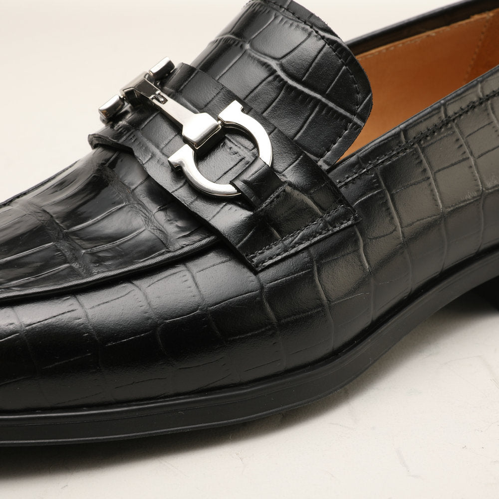 Crocodile skin genuine leather men's leather shoes moccasins fashion casual suit shoes 