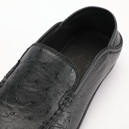 Ostrich skin genuine leather men's leather shoes moccasins business casual shoes 