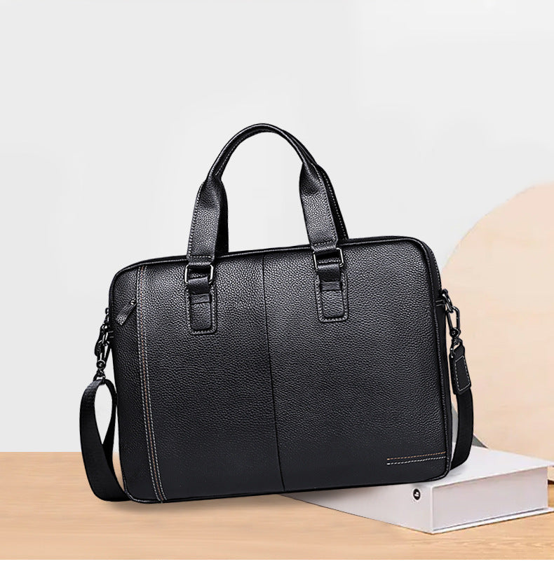 Men's handbag Genuine leather cowhide computer bag Business large capacity briefcase Men's handbag 