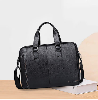 Men's handbag Genuine leather cowhide computer bag Business large capacity briefcase Men's handbag 