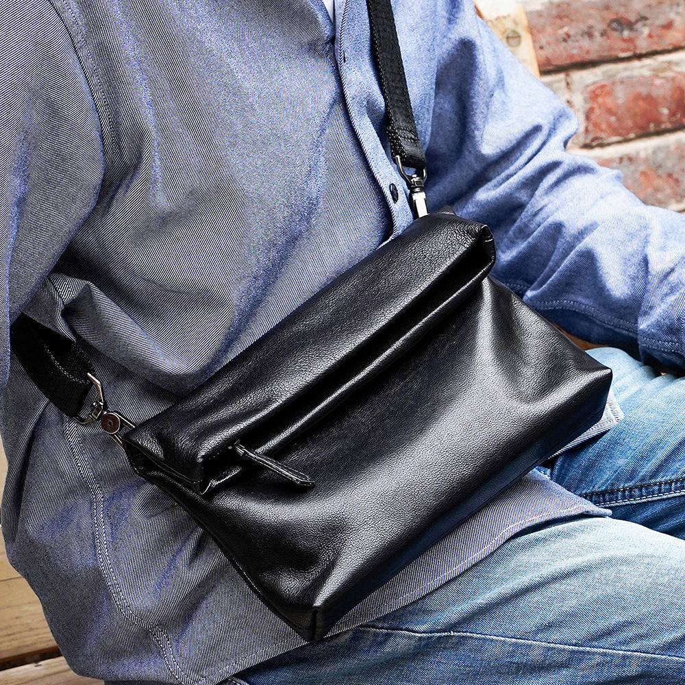 Men's Shoulder Bag Genuine Cowhide Leather Fashion Sports Crossbody Bag for Men 