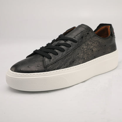 Ostrich Skin Men Shoes Fashion Genuine Leather Sneakers Men's Casual Sports Shoes 