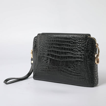 Crocodile Belly Skin Men's Bag Business Large Capacity Casual Security Lock Handbag 