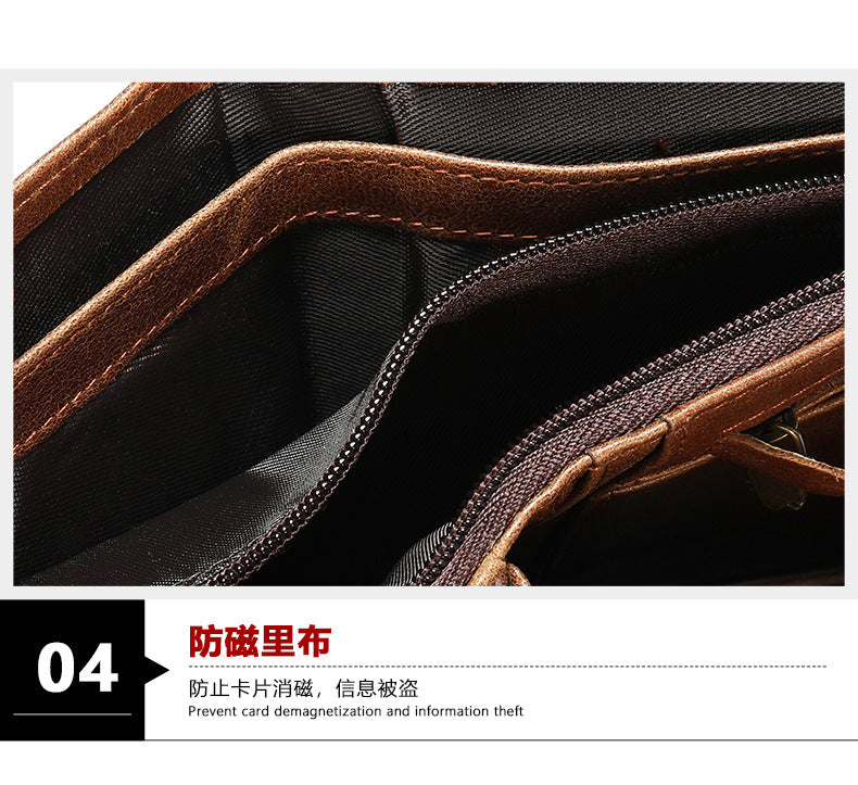 Men's short wallet cowhide thin rfid anti-theft business men's wallet 