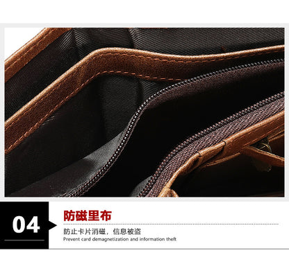 Men's short wallet cowhide thin rfid anti-theft business men's wallet 
