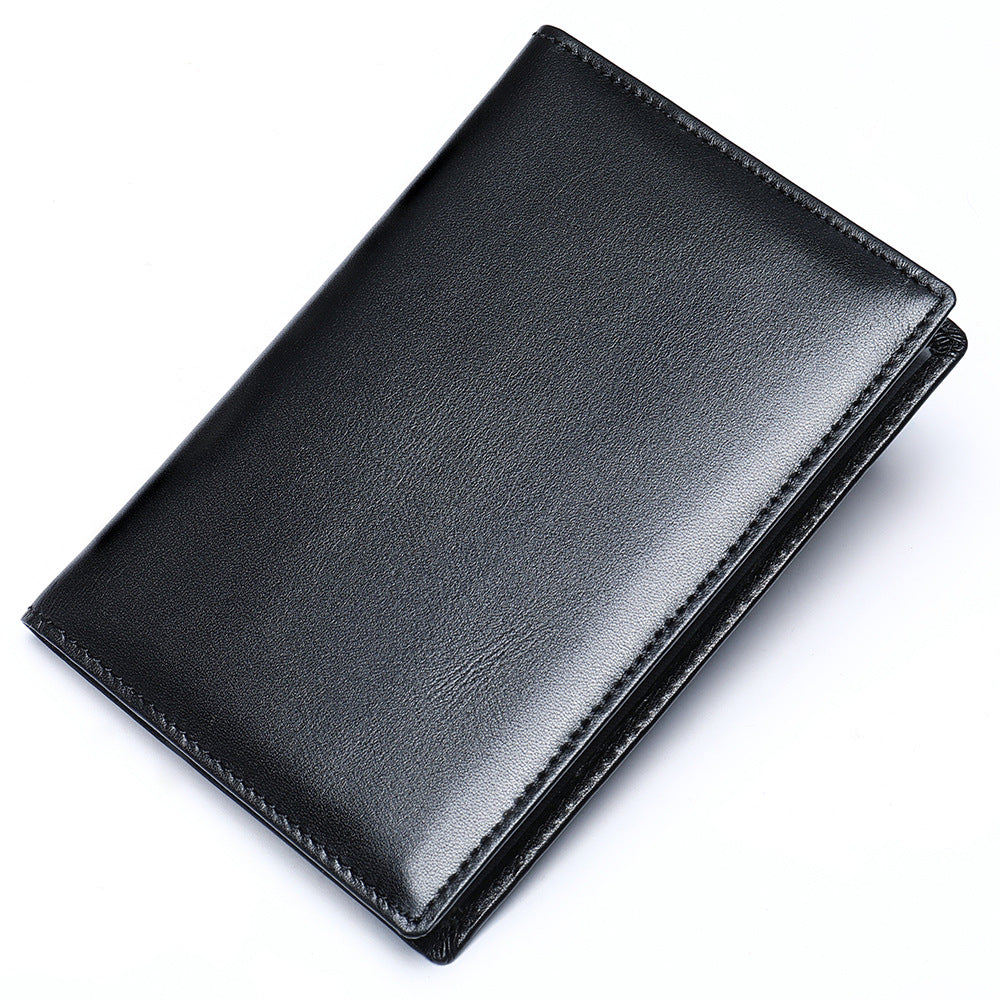 Men's short wallet made of genuine cowhide leather business multi-functional men's wallet card bag 