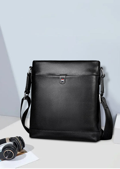 Men's Shoulder Bag Made of Genuine Cowhide Leather Large Capacity Casual Bag for Men 