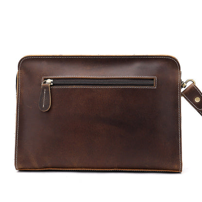 Men's Clutch Bag Cow Leather Crazy Horse Vintage Men's Handbag 