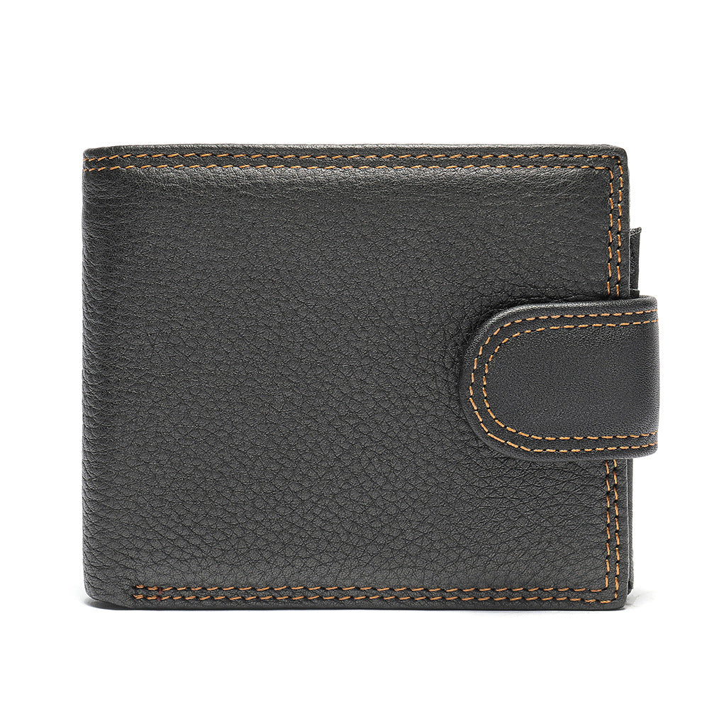 Men's short wallet made of genuine cowhide leather Casual men's wallet 