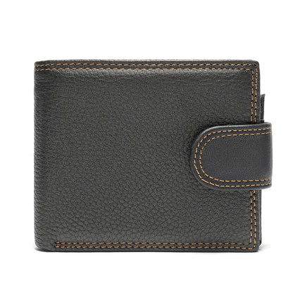 Men's short wallet made of genuine cowhide leather Casual men's wallet 