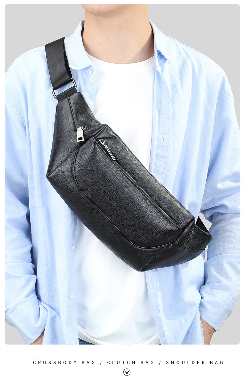 Men's Waist Bag Sports Fashion Casual Commuting Bust Bag Shoulder Bag 