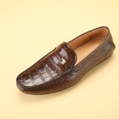 Crocodile leather genuine leather men's moccasins casual leather shoes business men's shoes 