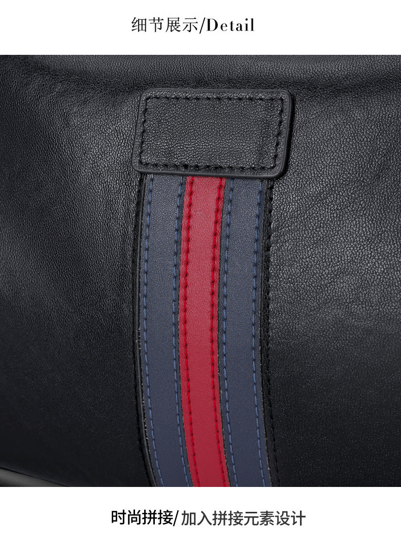 Men's Shoulder Bag Genuine Cowhide Leather Fashion Casual Commuting Crossbody Bag for Men 