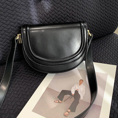 Saddle Bag Luxury Genuine Leather Shoulder Bag Large Capacity Cowhide Women's Bag Fashion Goes with Anything 
