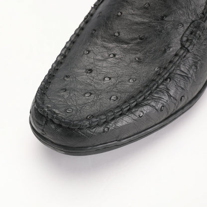 Ostrich skin genuine leather men's leather shoes moccasins business casual shoes 