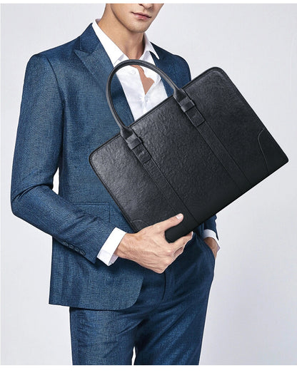 Men's handbag, genuine cowhide leather, handbag, crossbody bag, large capacity computer briefcase 