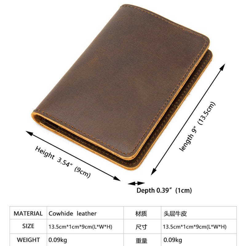 Men's Wallet Cow Leather Large Capacity Card Holder DIY Men's Wallet 