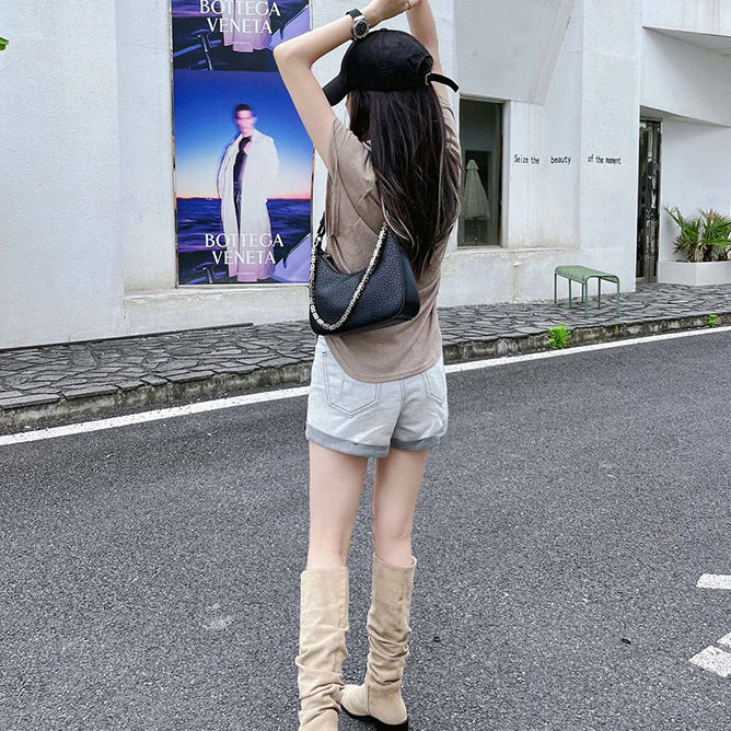 Chain Bag Women's Fashion Casual Texture Bubble Pattern Crossbody Bag Underarm Bag Trend