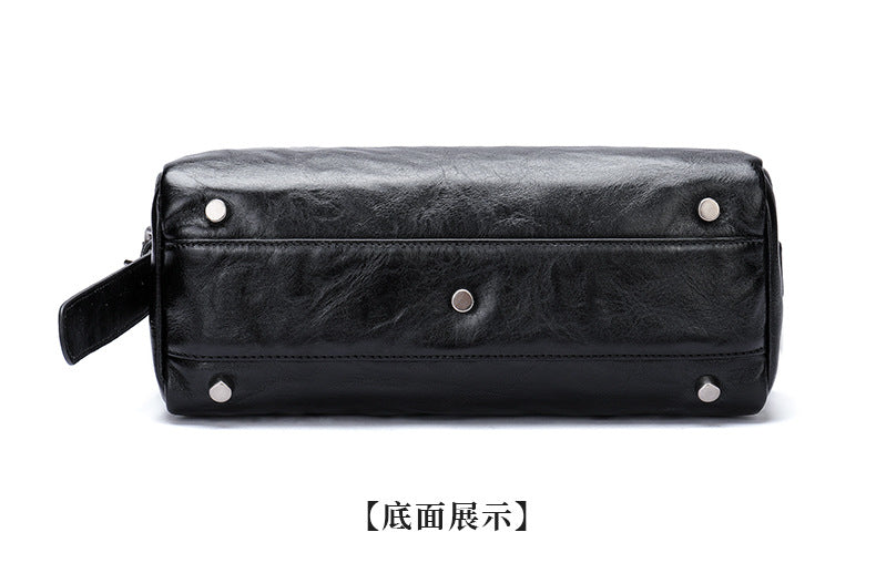 Men's Shoulder Bag Made of Genuine Cowskin Leather with Hand-held Crest High Quality Luxury Fashion Crossbody Bag for Men 