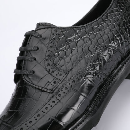 New Men's Leather Shoes Crocodile Belly Skin Genuine Leather Breathable Business Suit Shoes 