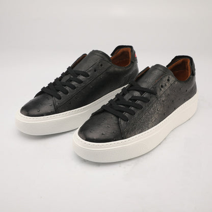 Ostrich Skin Men Shoes Fashion Genuine Leather Sneakers Men's Casual Sports Shoes 
