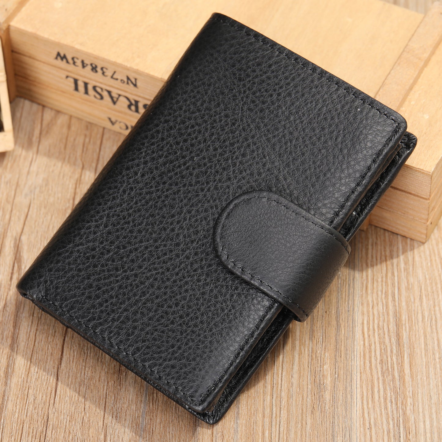 Men's short wallet cowhide genuine leather retro clutch bag card bag men's wallet 