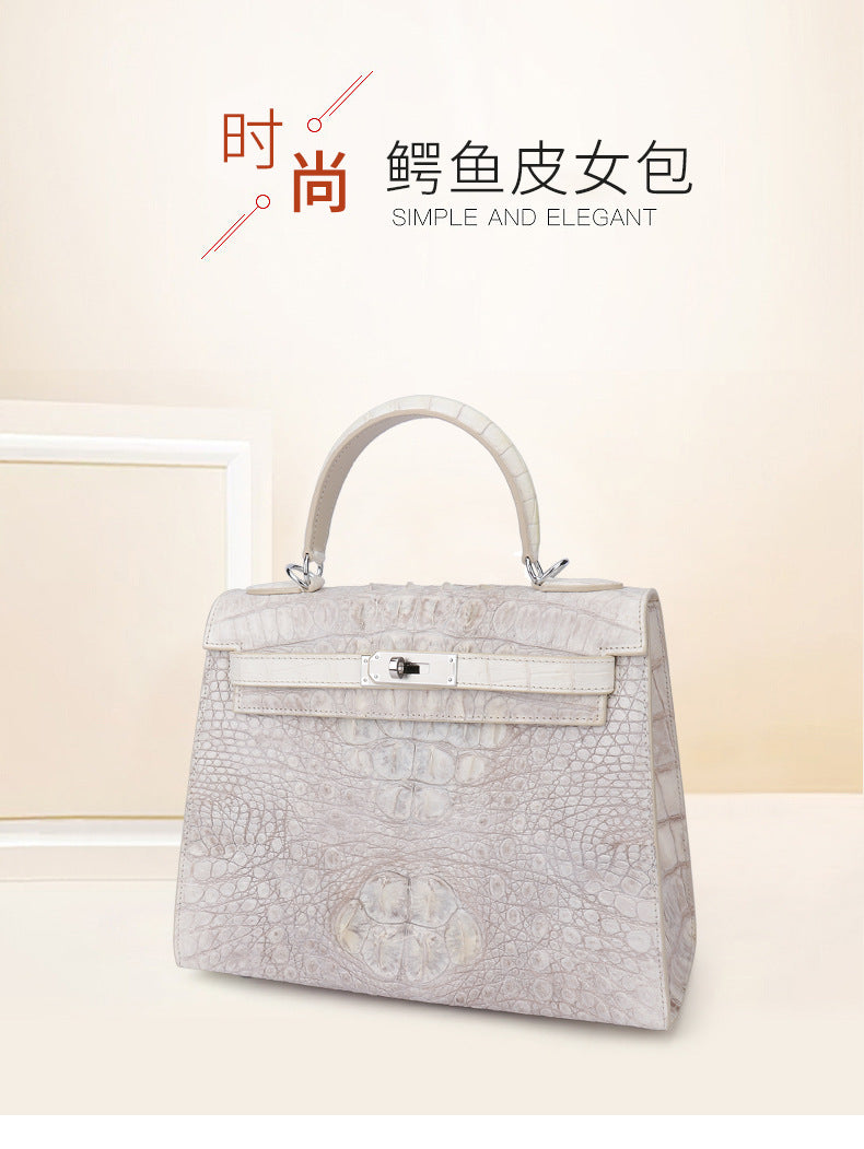 Crocodile skin handbag Genuine leather casual bag Ladies shoulder bag Crossbody bag