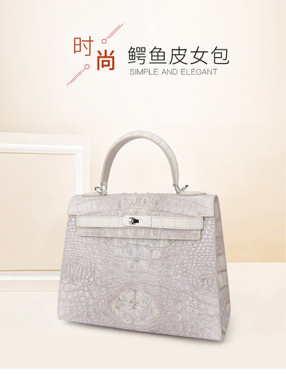 Crocodile skin handbag Genuine leather casual bag Ladies shoulder bag Crossbody bag