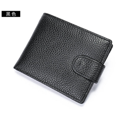 Men's Wallet RFID Genuine Cowhide Leather Card Holder Coin Casual Retro Large Capacity Clutch Bag 