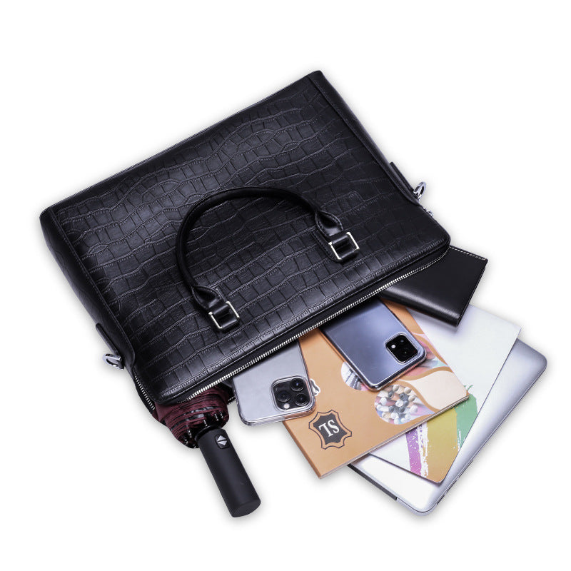 Men's Handbag Fashion Shoulder Bag Genuine Cowhide Leather Computer Bag Business Large Capacity Crossbody Briefcase 