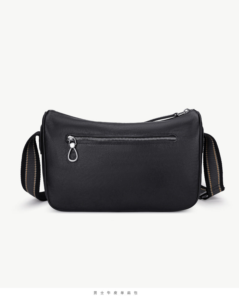 Men's Shoulder Bag Genuine Cowhide Leather Fashion Casual Commuting Crossbody Bag for Men 