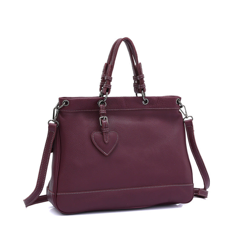 Genuine leather large capacity tote bag women commuting shoulder computer handbag crossbody bag leather tote bag
