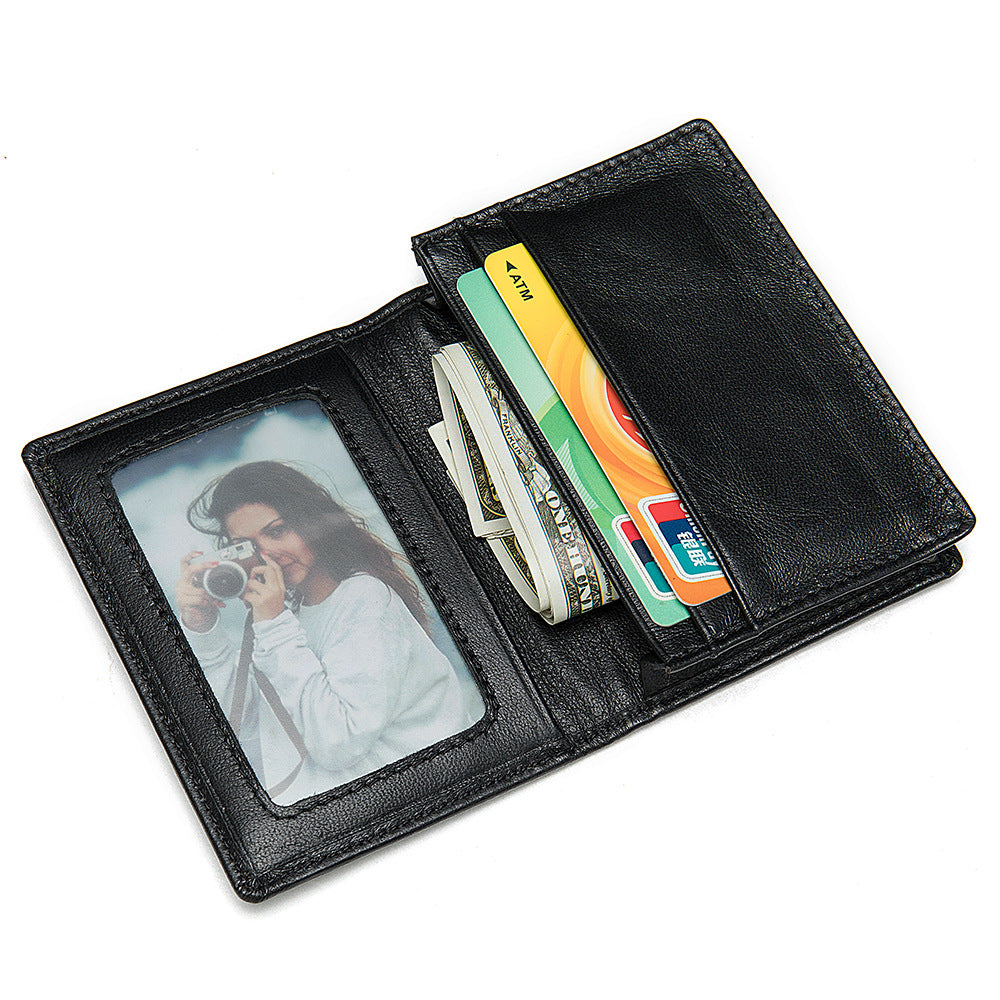 Men's short wallet sheepskin Korean fashion coin purse card holder multifunctional wallet for men 