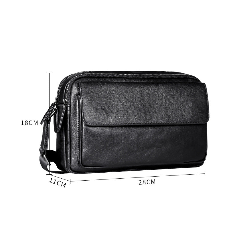 Men's Shoulder Bag Made of Cowhide Genuine Leather High Quality Business Casual Crossbody Bag 