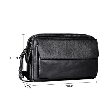 Men's Shoulder Bag Made of Cowhide Genuine Leather High Quality Business Casual Crossbody Bag 