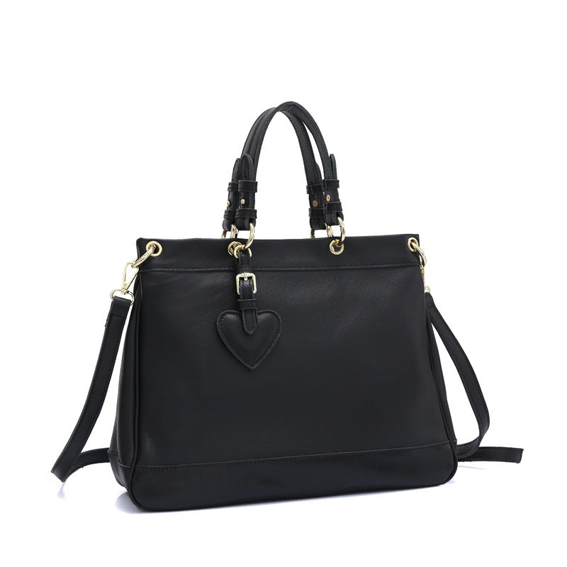 Genuine leather large capacity tote bag women commuting shoulder computer handbag crossbody bag leather tote bag