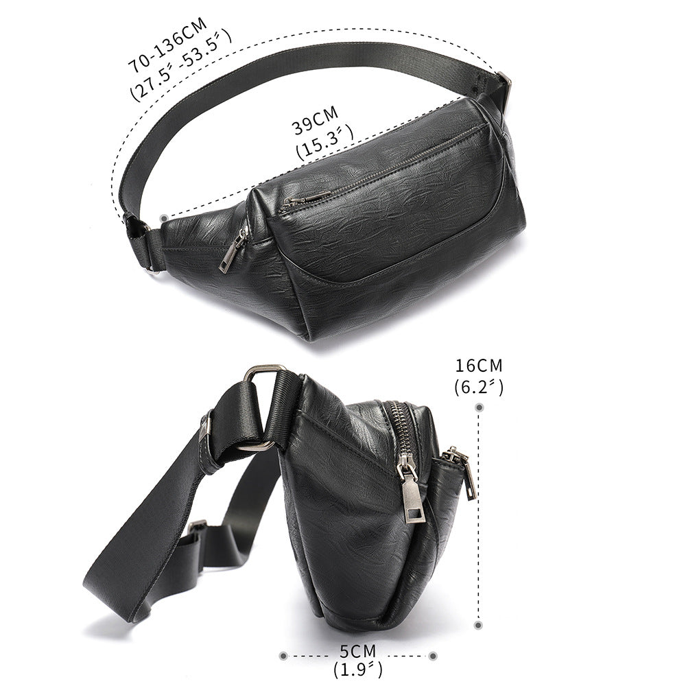 Men's Waist Bag Sports Fashion Casual Commuting Bust Bag Shoulder Bag 