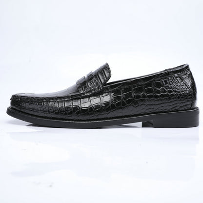 2023 New Crocodile Belly Skin Men's Leather Shoes Genuine Leather Moccasins Business Casual Shoes 