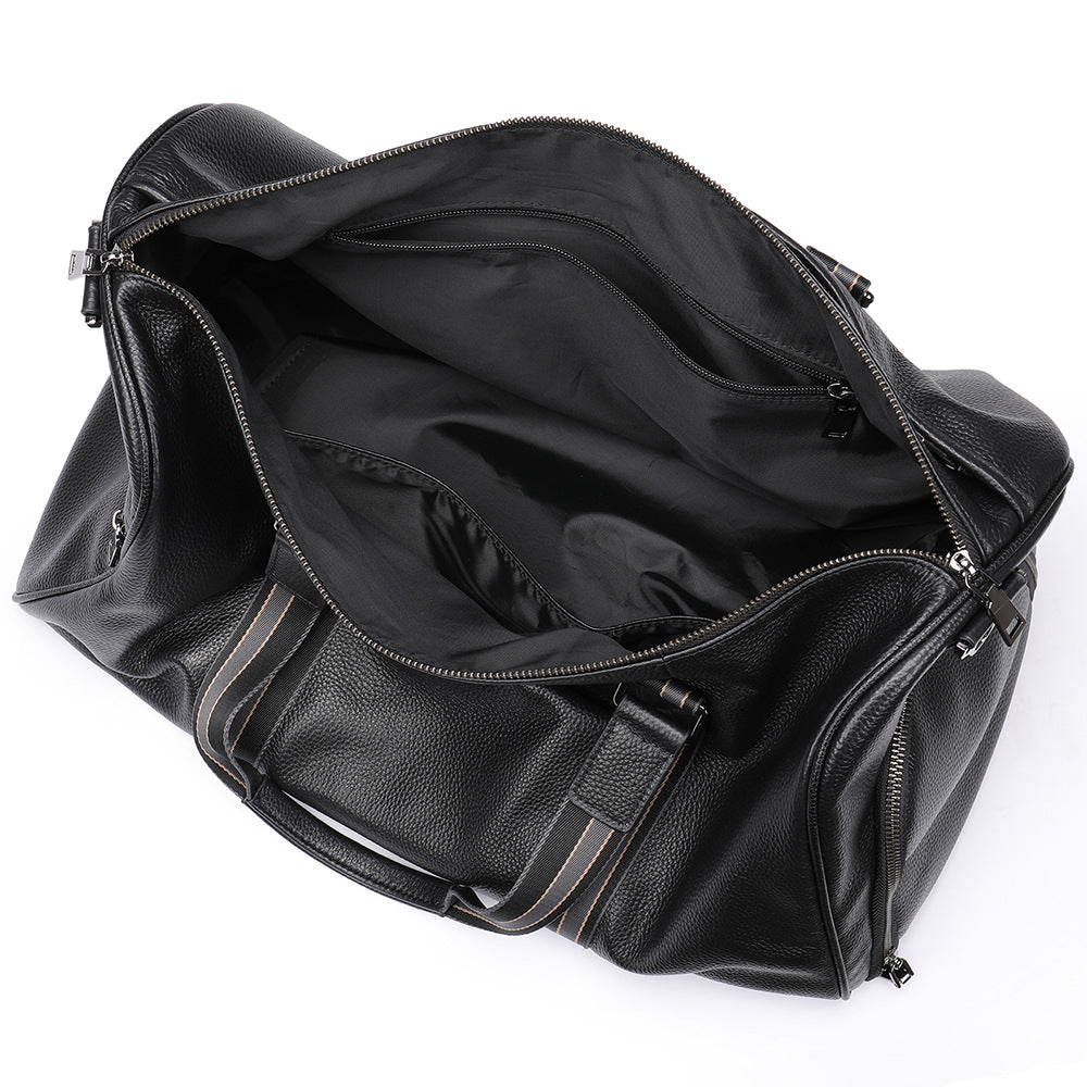 Men's travel bag Dry and wet separation cowhide genuine leather short distance business trip handbag handbag fitness travel bag large capacity men's luggage bag 