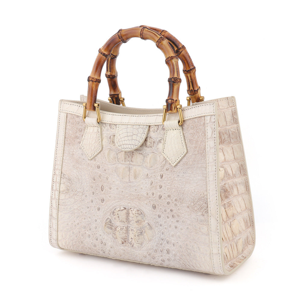 Women's Handbag Bamboo Bush Bag Casual Commuter Tote Bag Crossbody Bag Crocodile Skin Goes With Anything