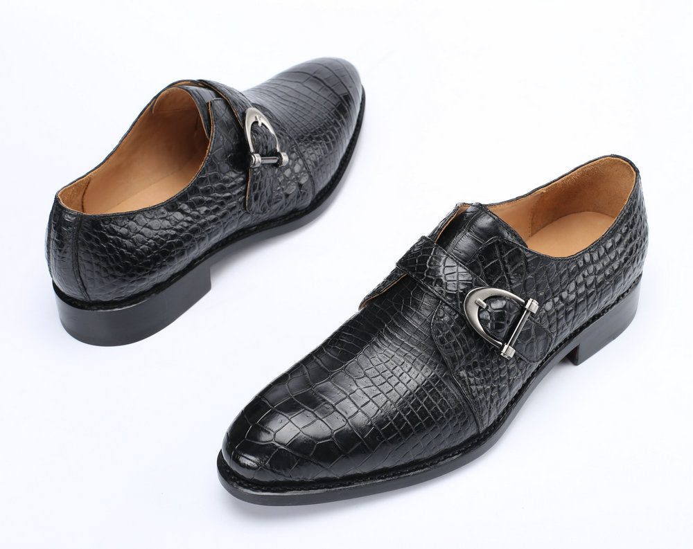 Crocodile Belly Skin Genuine Leather Men's Leather Shoes Business Casual Men Shoes 
