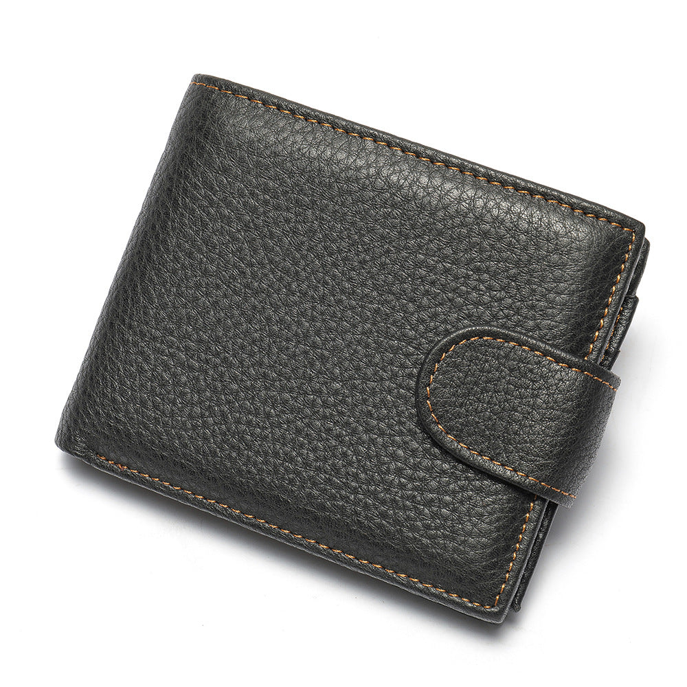 Men's short wallet made of genuine cowhide leather Casual men's wallet 
