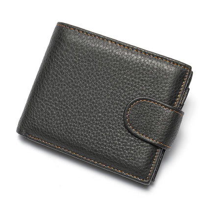 Men's short wallet made of genuine cowhide leather Casual men's wallet 