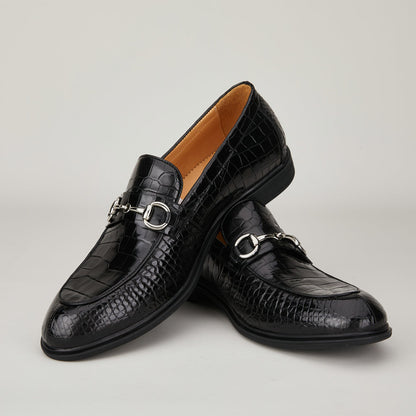 Crocodile Belly Skin Genuine Leather Men's Leather Shoes Rubber Sole Moccasins Fashion Casual Business Shoes 