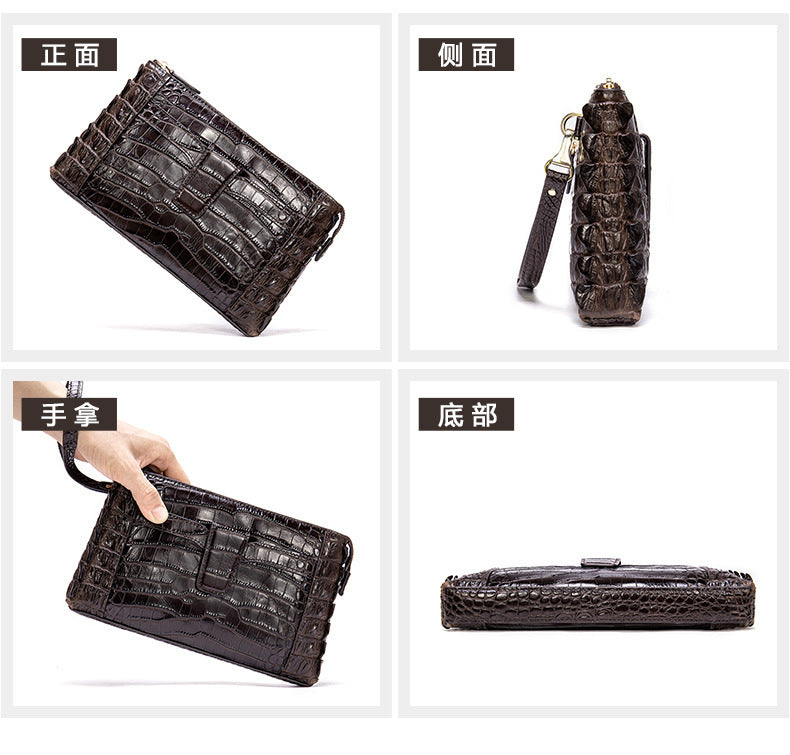 Men's Wallet Cow Leather Crocodile Crest Fashion Clutch Bag Smartphone Coin Card Holder Men's Wallet 