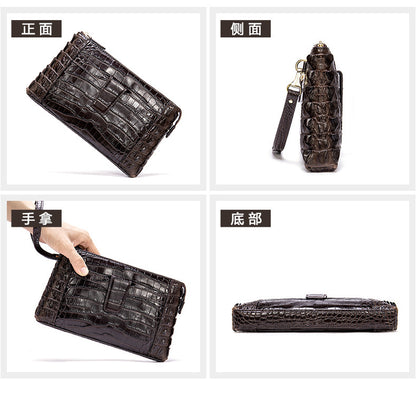 Men's Wallet Cow Leather Crocodile Crest Fashion Clutch Bag Smartphone Coin Card Holder Men's Wallet 