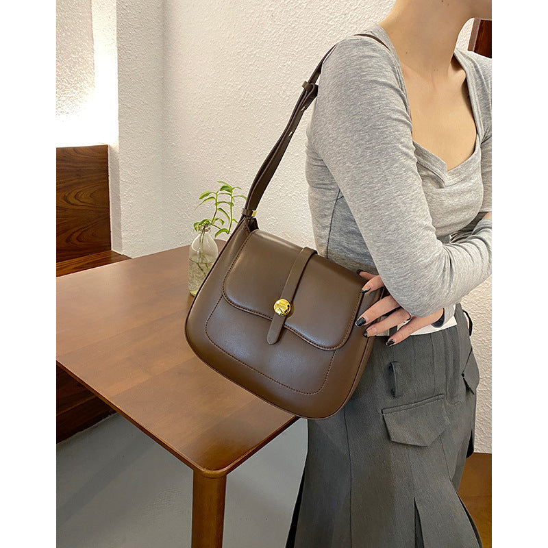 Luxury Retro Square Bag Shoulder Bag Ladies Genuine Leather Crossbody Bag Underarm Bag