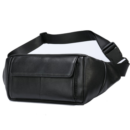 Men's Bust Bag Sheepskin Genuine Leather Sports Multifunctional Men's Waist Bag 