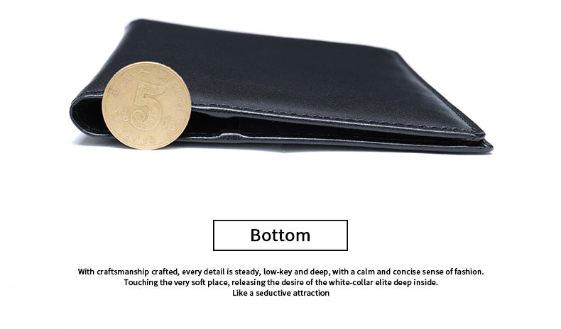 Men's short wallet made of genuine cowhide leather business multi-functional men's wallet card bag 