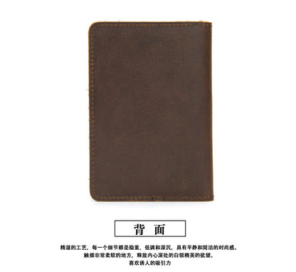 Men's Wallet Cow Leather Large Capacity Card Holder DIY Men's Wallet 